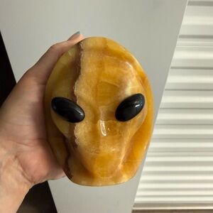 Honey Calcite Alien Head